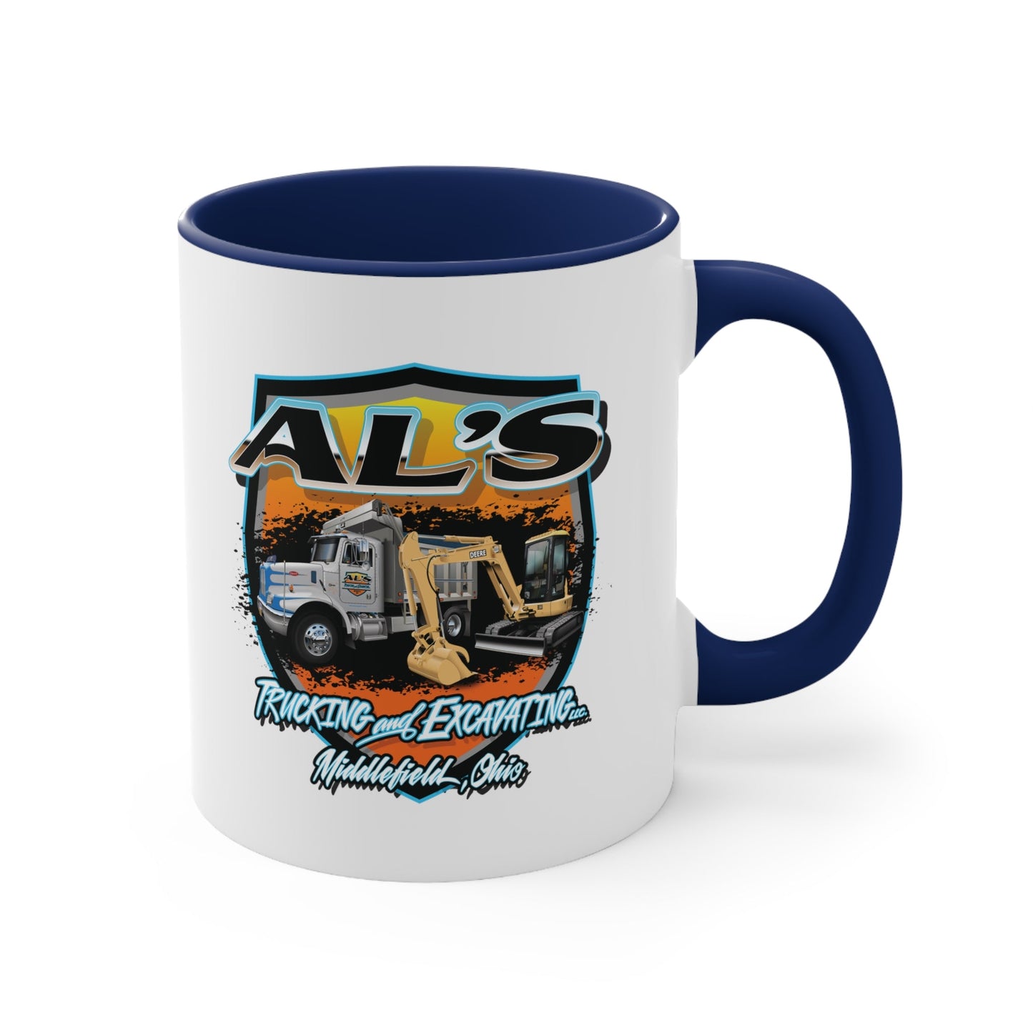 Al's Trucking And Excavating - Accent Coffee Mug, 11oz - Ohio Custom Designs & Apparel LLC