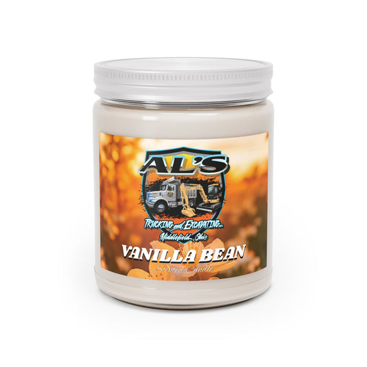 Al's Trucking and Excavating - Scented Candles, 9oz - Ohio Custom Designs & Apparel LLC