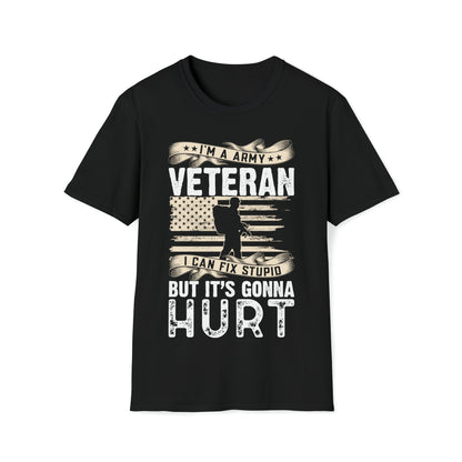 Army Veteran - I Can Fix Stupid - Unisex Softstyle T-Shirt - Ohio Custom Designs & Apparel LLC