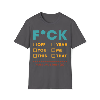 F*CK Check Boxes - Unisex Softstyle T-Shirt - Ohio Custom Designs & Apparel LLC