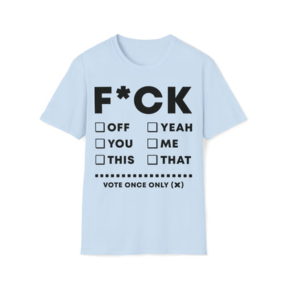 F*CK Check Boxes - Unisex Softstyle T-Shirt - Ohio Custom Designs & Apparel LLC