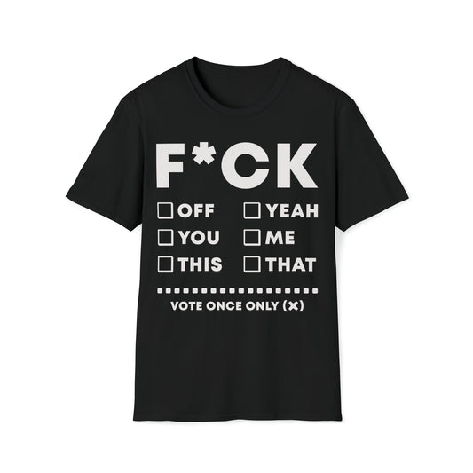 F*CK Check Boxes - Unisex Softstyle T-Shirt - Ohio Custom Designs & Apparel LLC