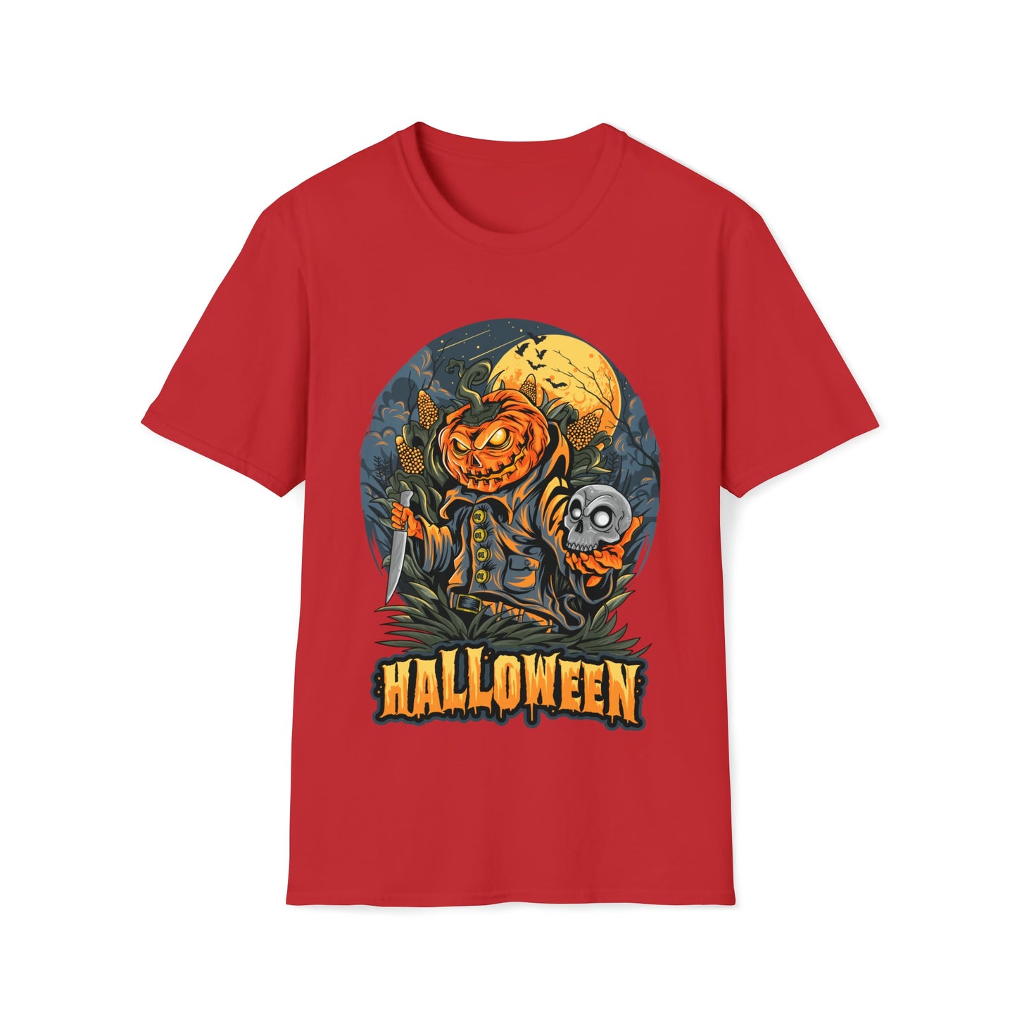 Halloween Scarecrow - Unisex Softstyle T-Shirt - Ohio Custom Designs & Apparel LLC