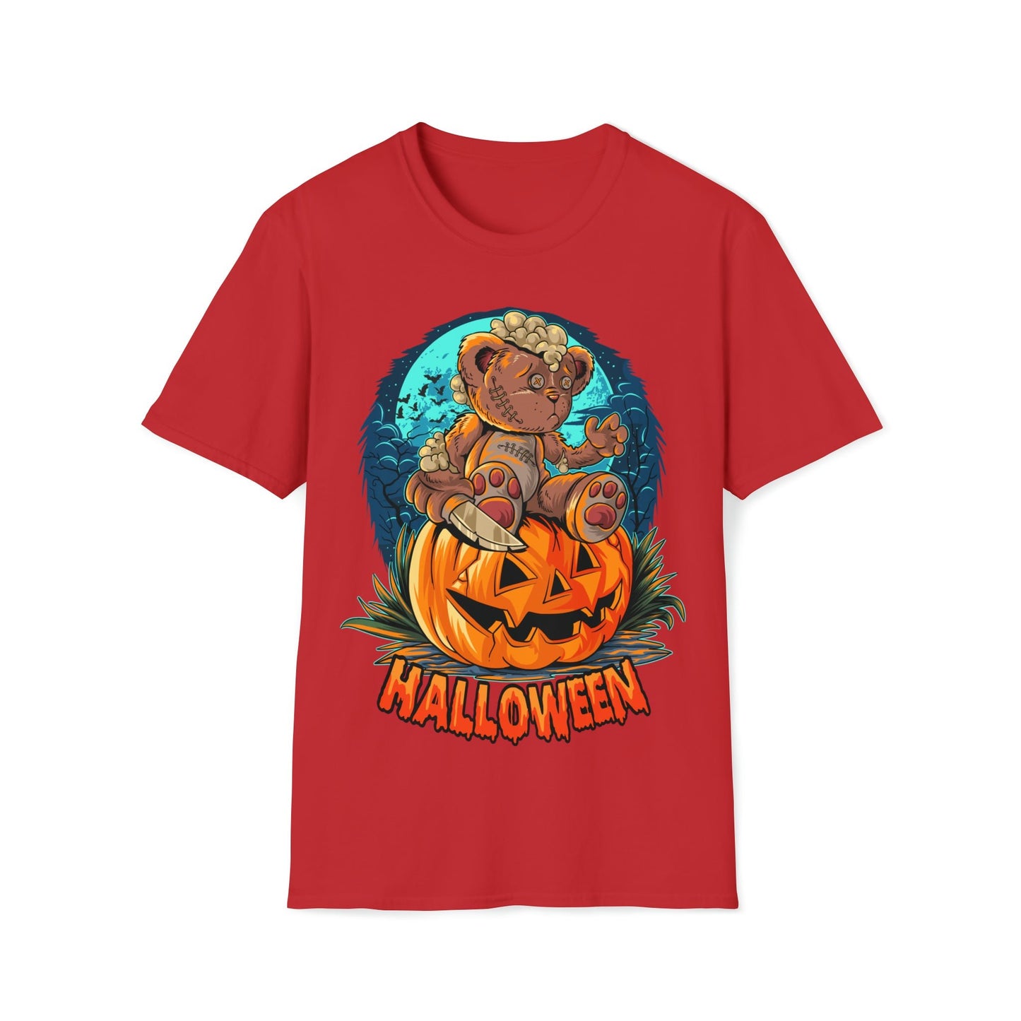 Halloween Teddy Bear - Unisex Softstyle T-Shirt - Ohio Custom Designs & Apparel LLC