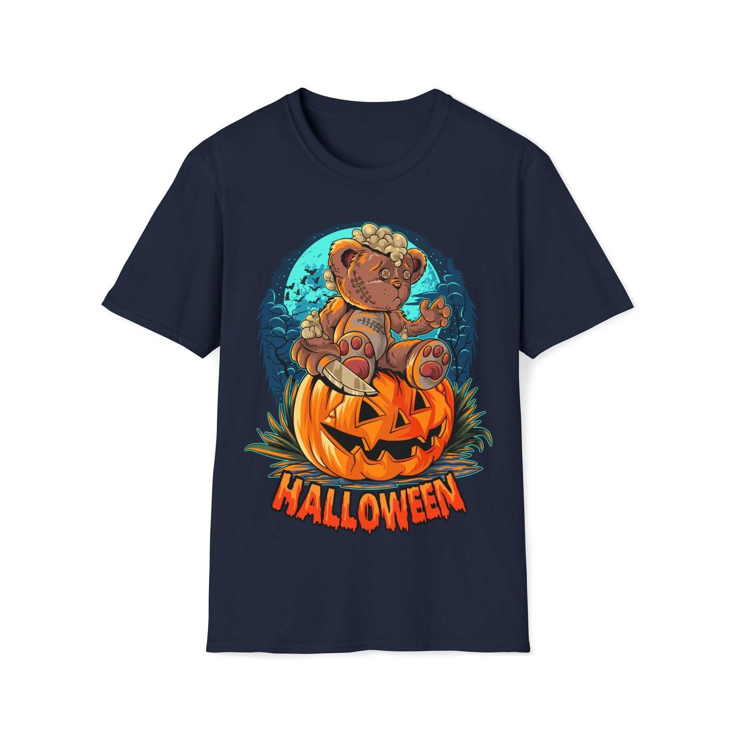 Halloween Teddy Bear - Unisex Softstyle T-Shirt - Ohio Custom Designs & Apparel LLC