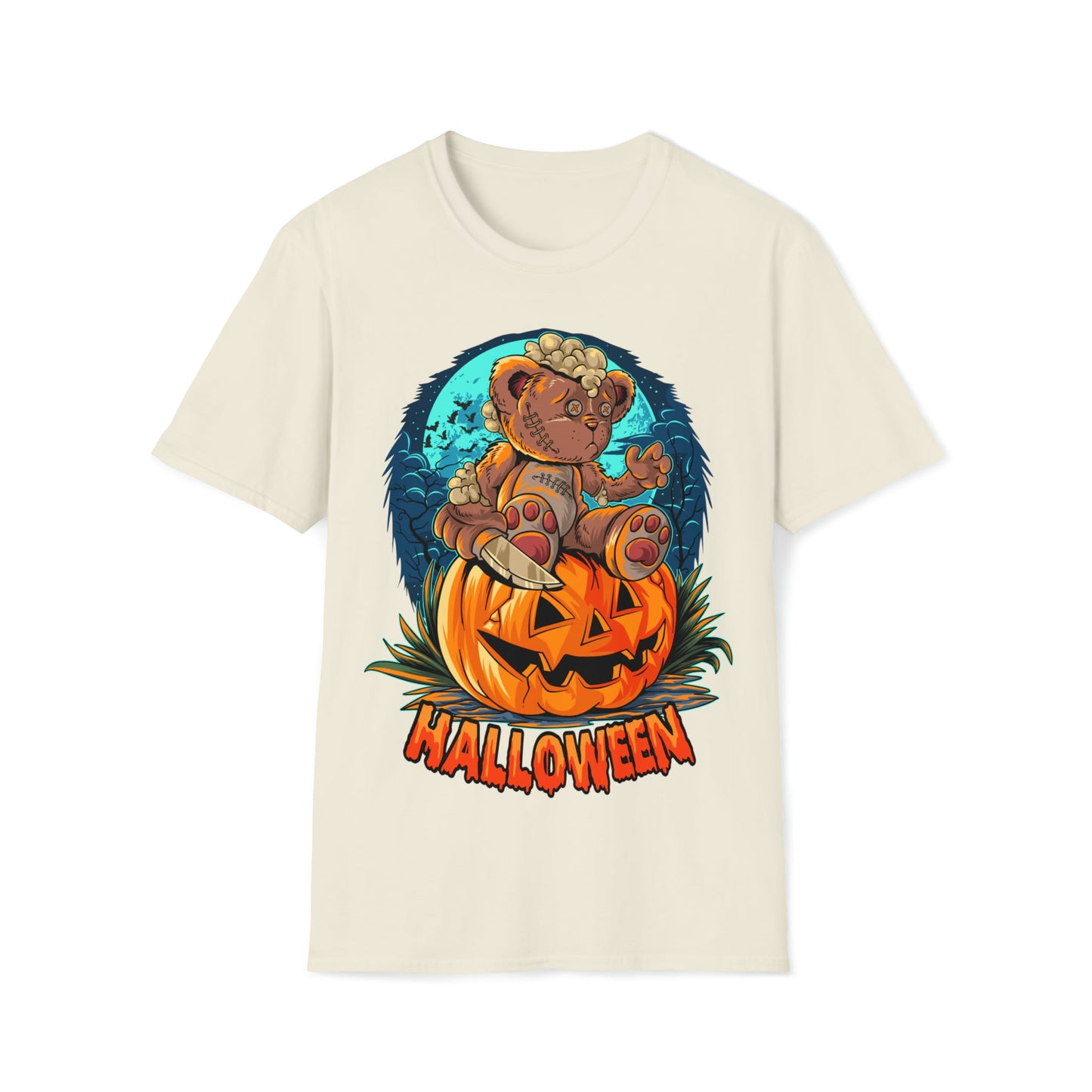 Halloween Teddy Bear - Unisex Softstyle T-Shirt - Ohio Custom Designs & Apparel LLC