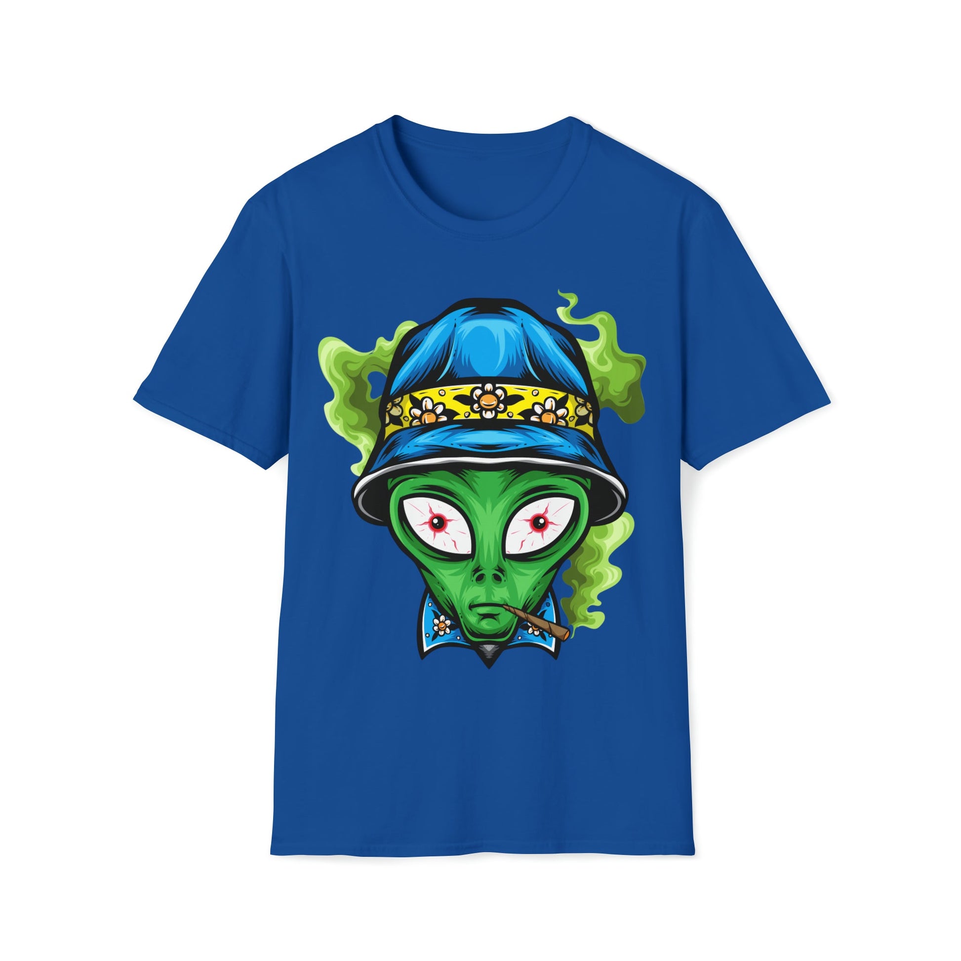 Smokin' Alien - Unisex Softstyle T-Shirt - Ohio Custom Designs & Apparel LLC