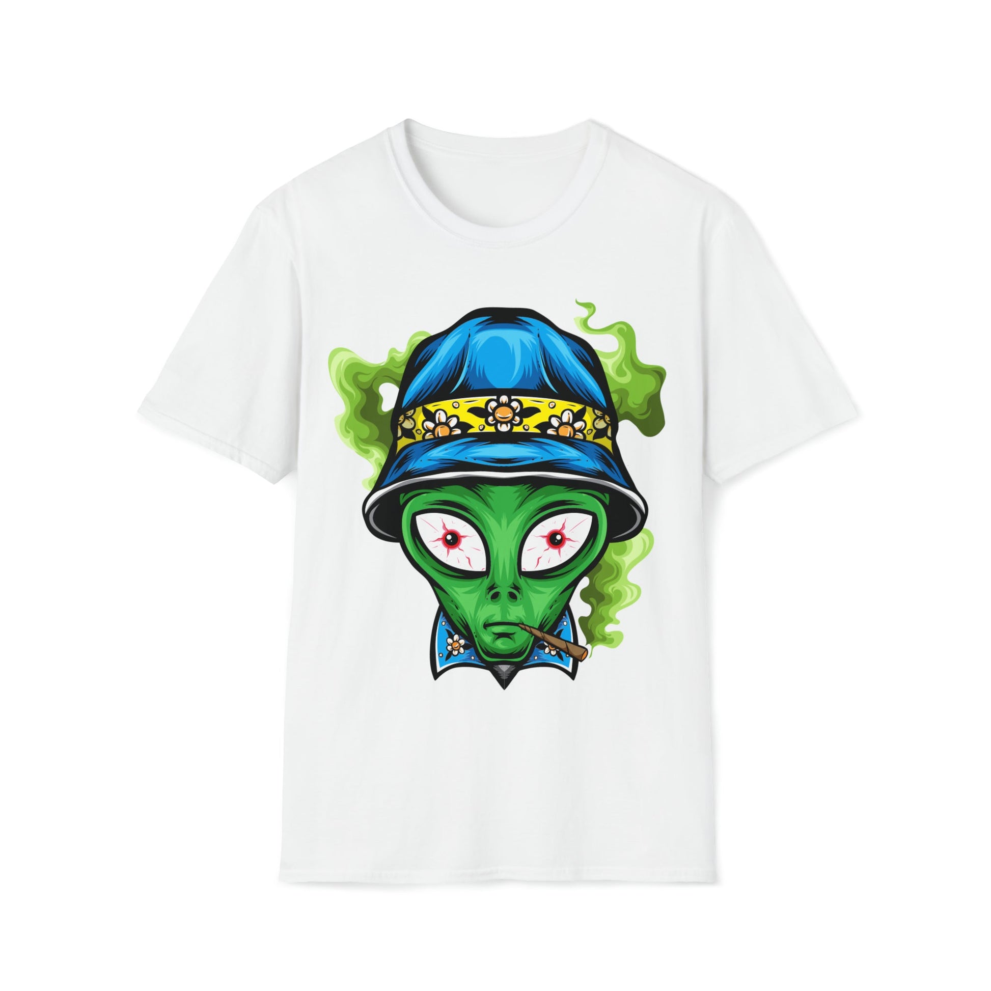 Smokin' Alien - Unisex Softstyle T-Shirt - Ohio Custom Designs & Apparel LLC