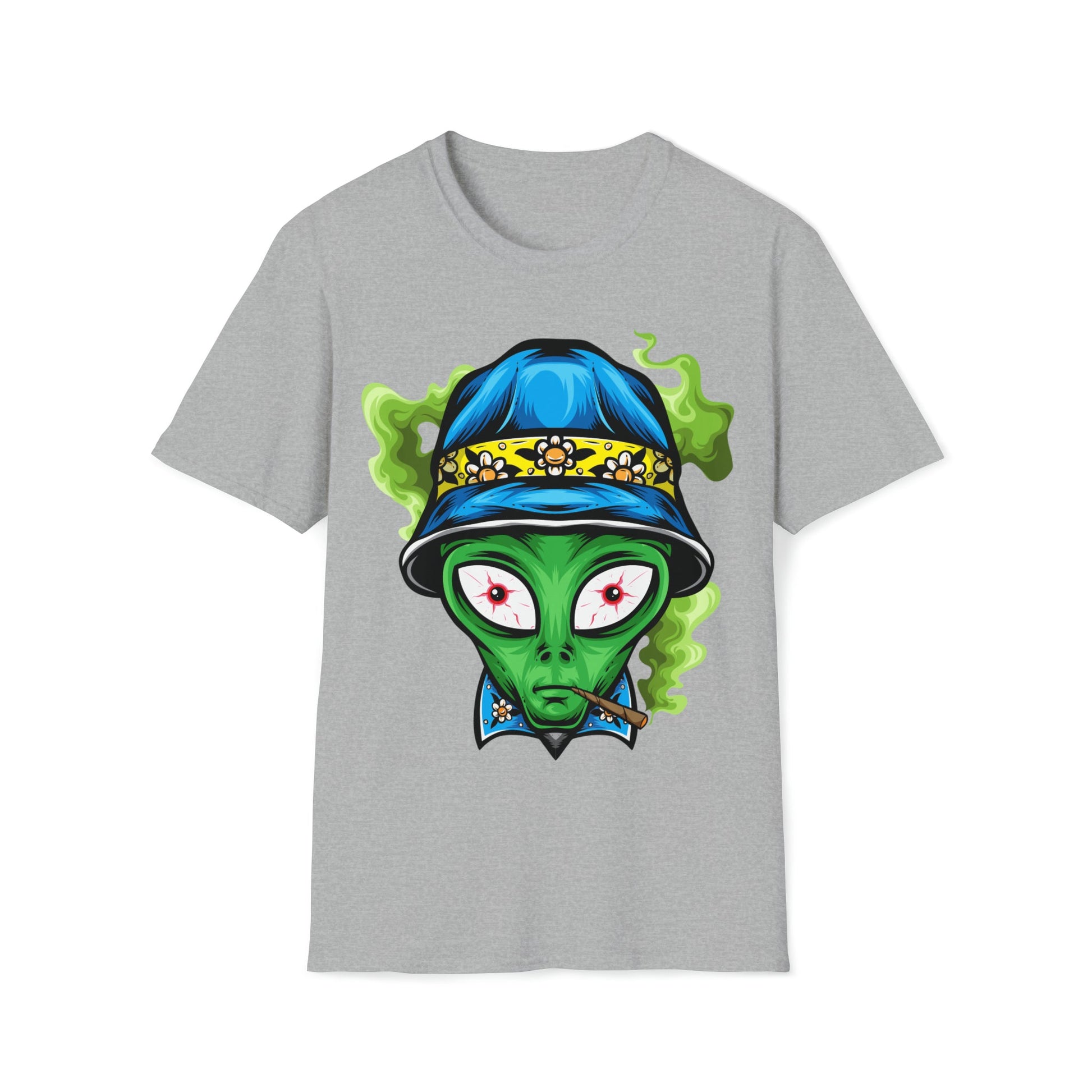 Smokin' Alien - Unisex Softstyle T-Shirt - Ohio Custom Designs & Apparel LLC