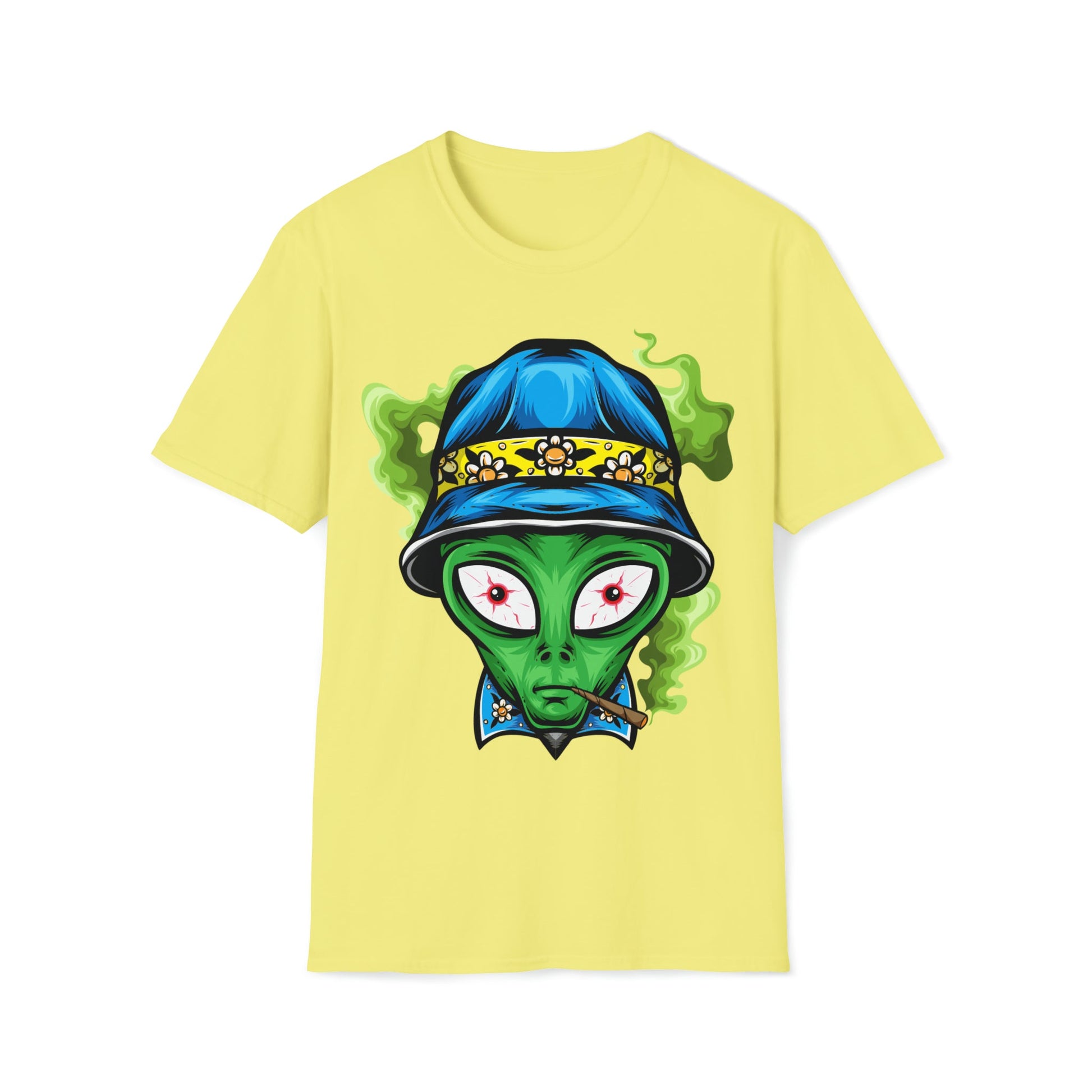 Smokin' Alien - Unisex Softstyle T-Shirt - Ohio Custom Designs & Apparel LLC