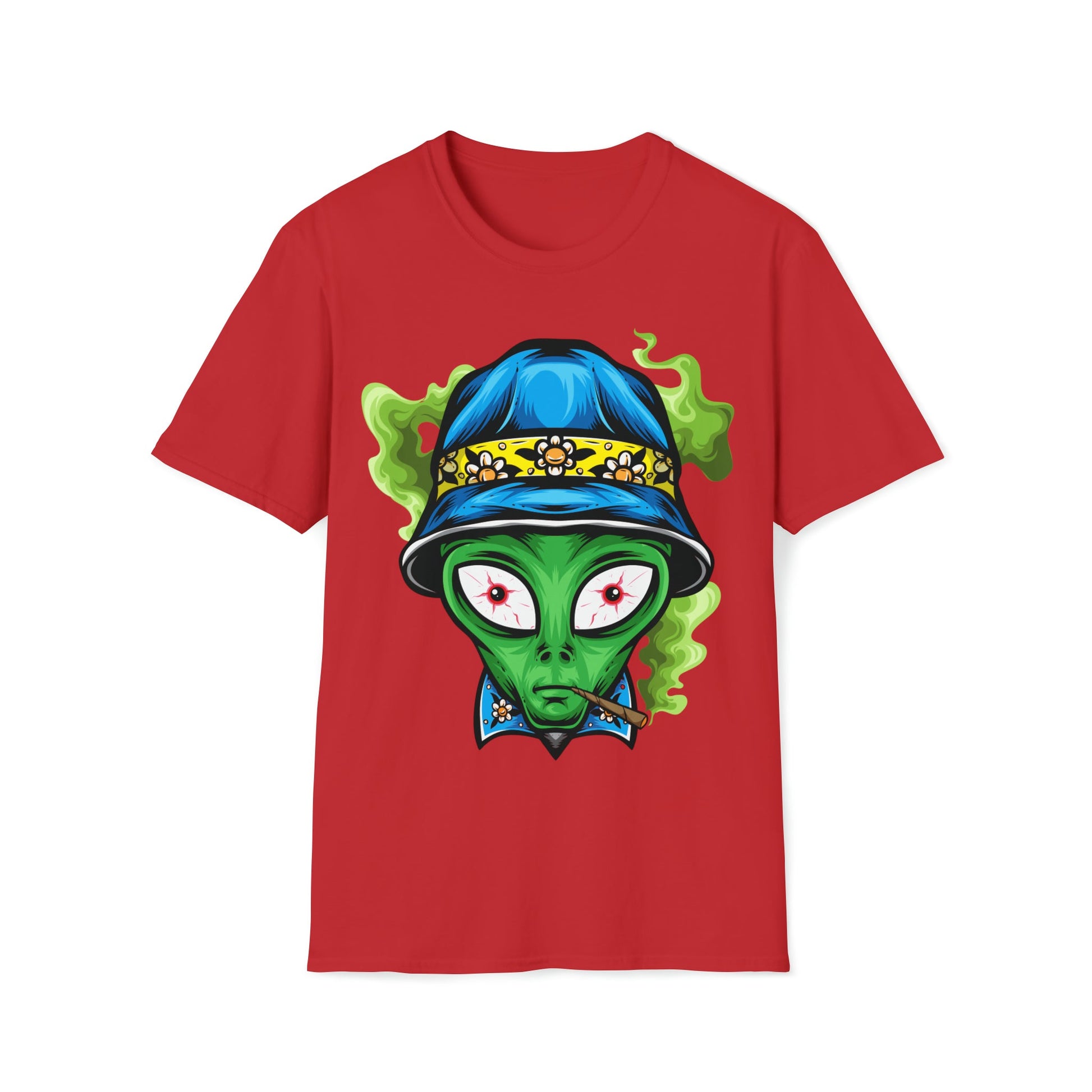 Smokin' Alien - Unisex Softstyle T-Shirt - Ohio Custom Designs & Apparel LLC