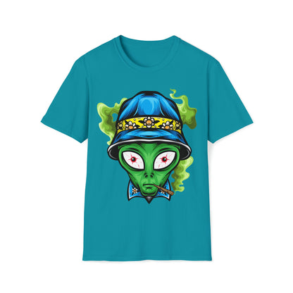 Smokin' Alien - Unisex Softstyle T-Shirt - Ohio Custom Designs & Apparel LLC