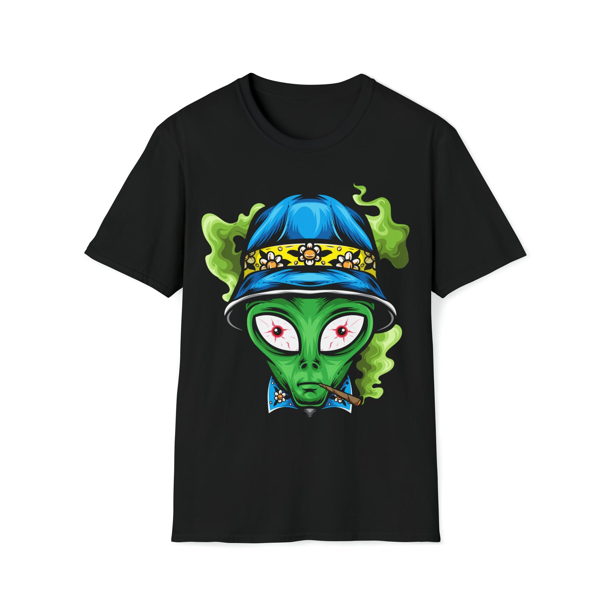 Smokin' Alien - Unisex Softstyle T-Shirt - Ohio Custom Designs & Apparel LLC