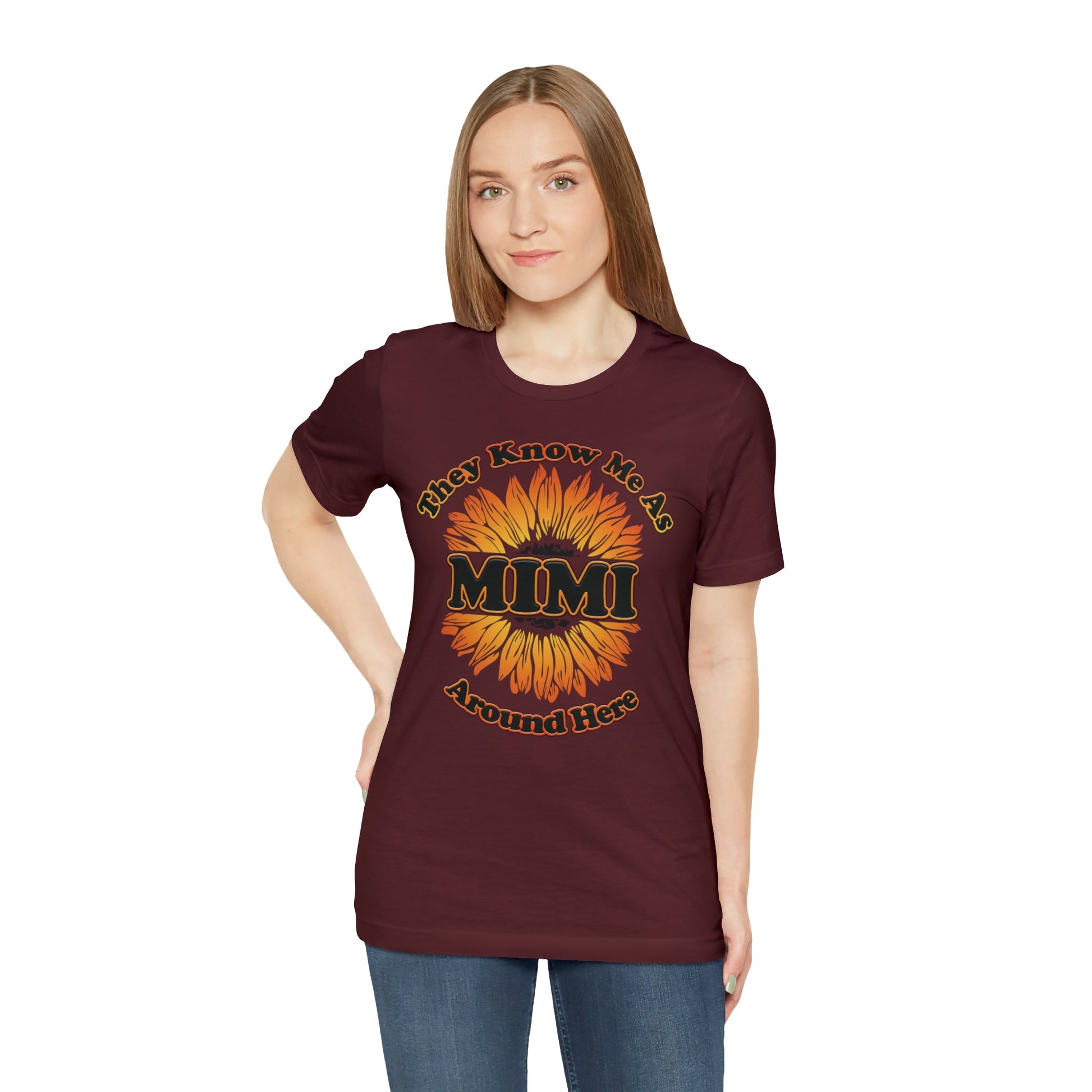 They Know Me As MIMI Around Here Sunflower - Unisex Jersey Short Sleeve Tee - Ohio Custom Designs & Apparel LLC