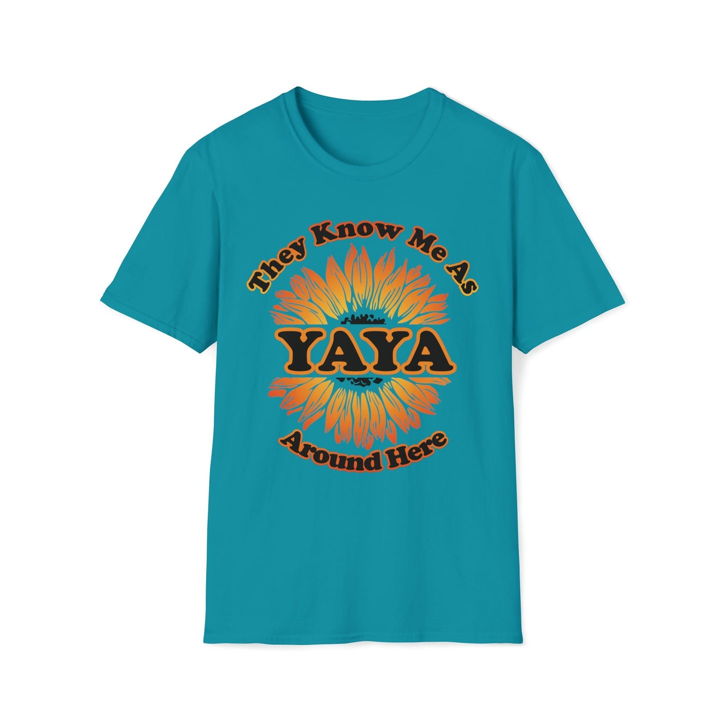 They Know Me as YAYA Around Here Sunflower - Unisex Softstyle T-Shirt - Ohio Custom Designs & Apparel LLC