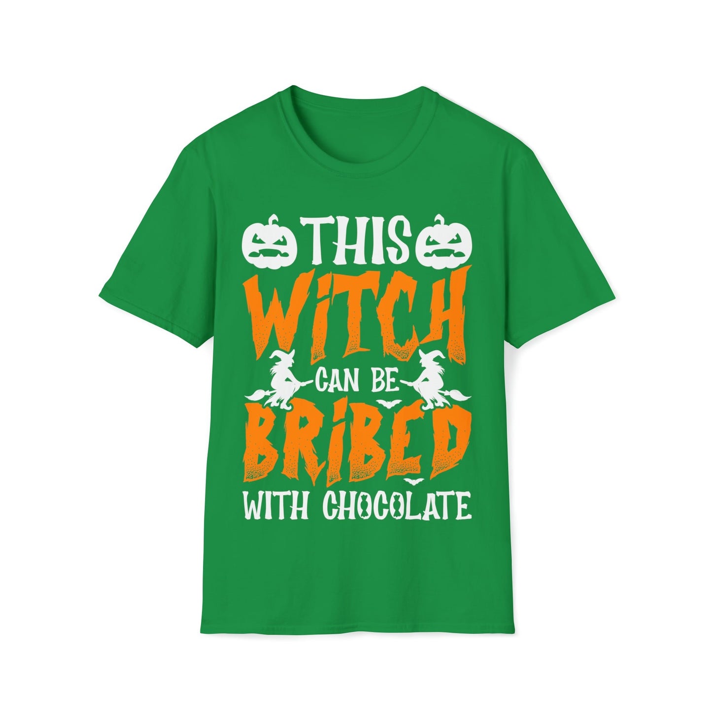 This Witch Can Be Bribed with Chocolate - Unisex Softstyle T-Shirt - Ohio Custom Designs & Apparel LLC