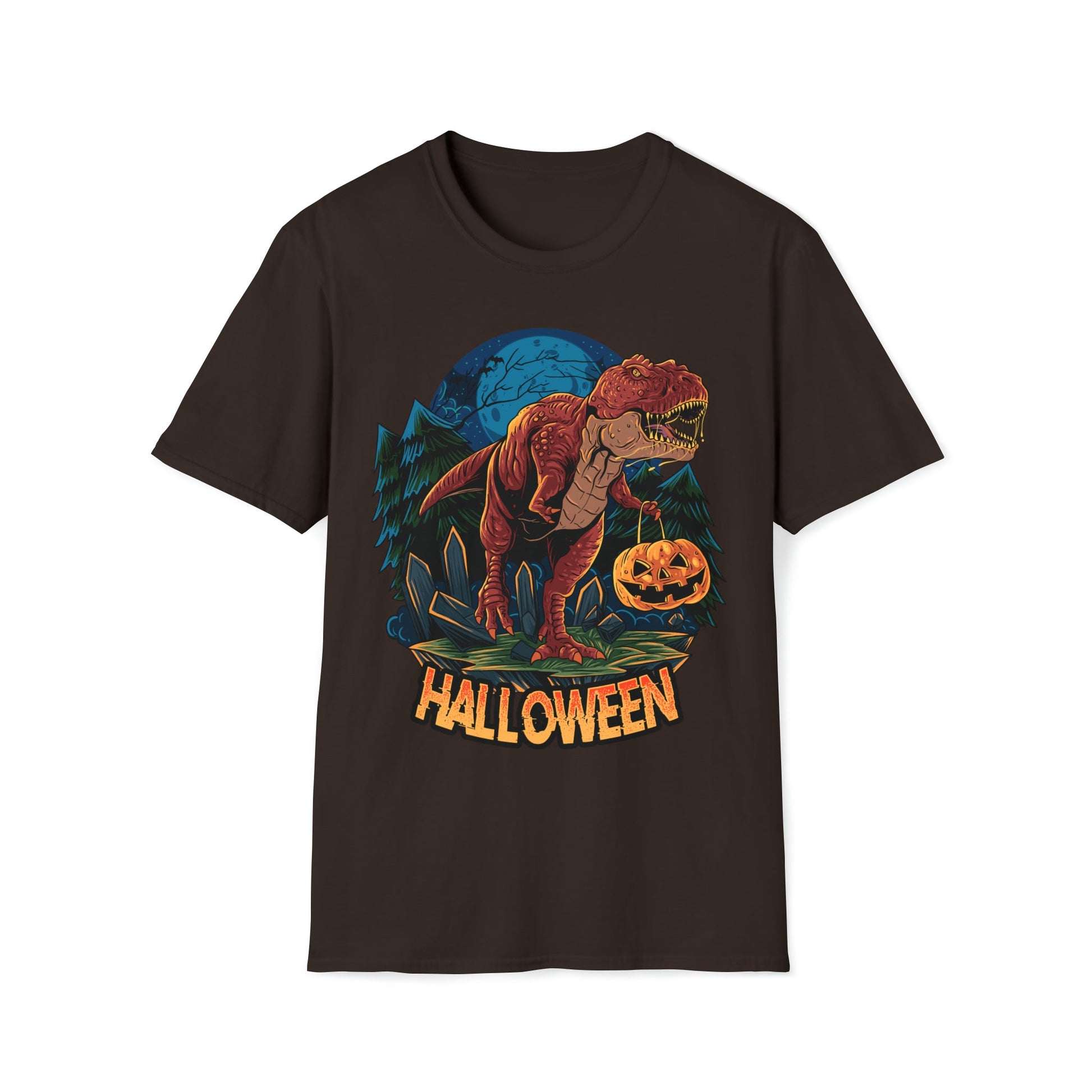 Trick-or-T-Rex Halloween Fun - Unisex Softstyle T-Shirt - Ohio Custom Designs & Apparel LLC