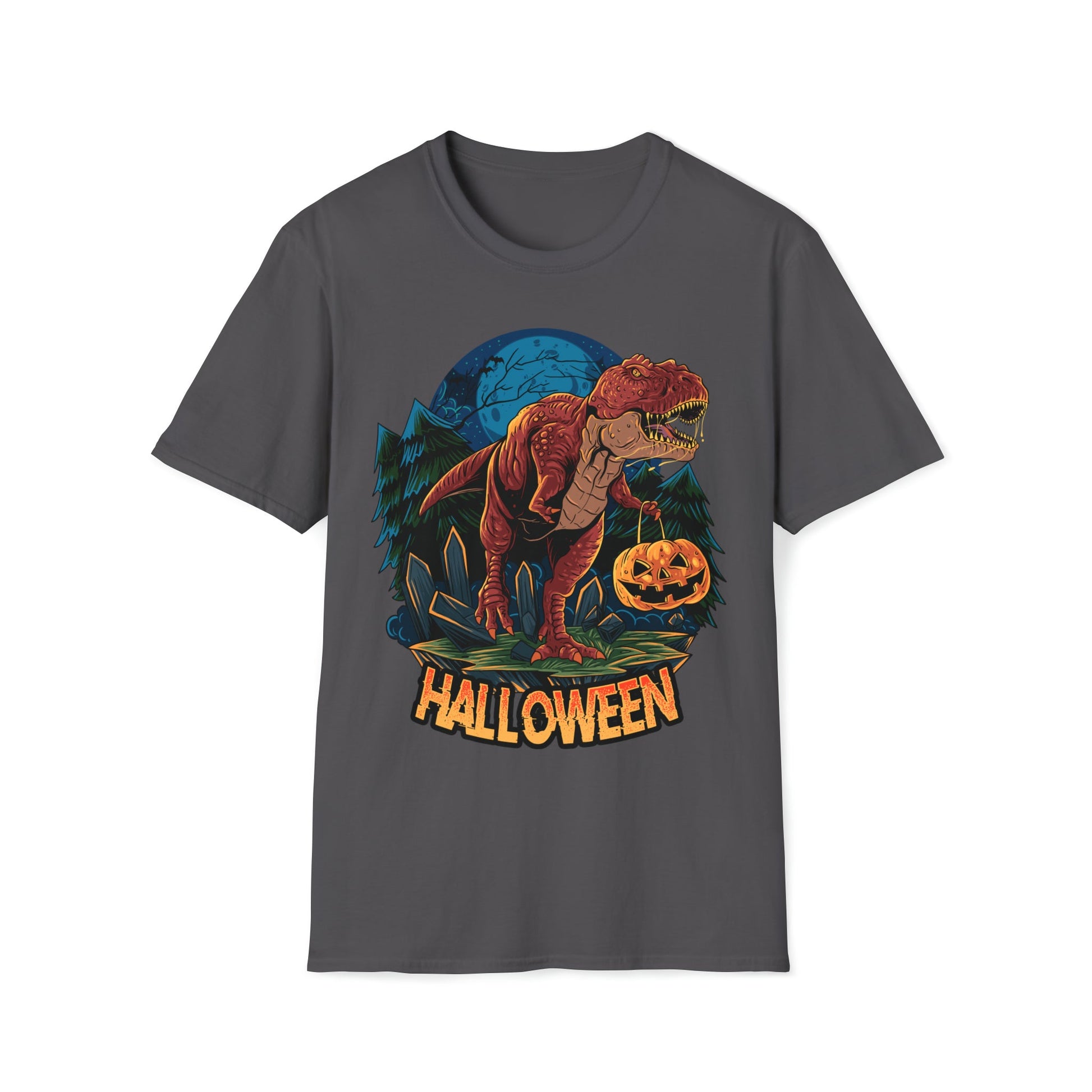 Trick-or-T-Rex Halloween Fun - Unisex Softstyle T-Shirt - Ohio Custom Designs & Apparel LLC