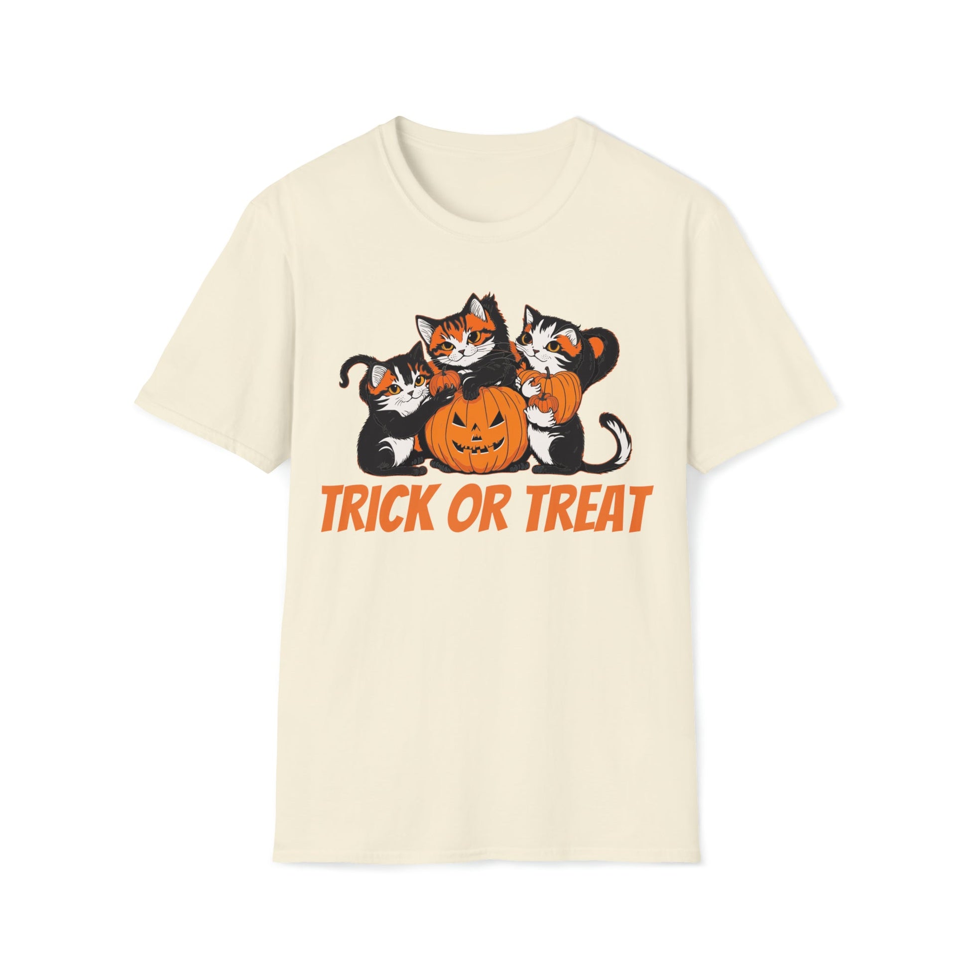 Trick or Treat Kitties - Unisex Softstyle T-Shirt - Ohio Custom Designs & Apparel LLC