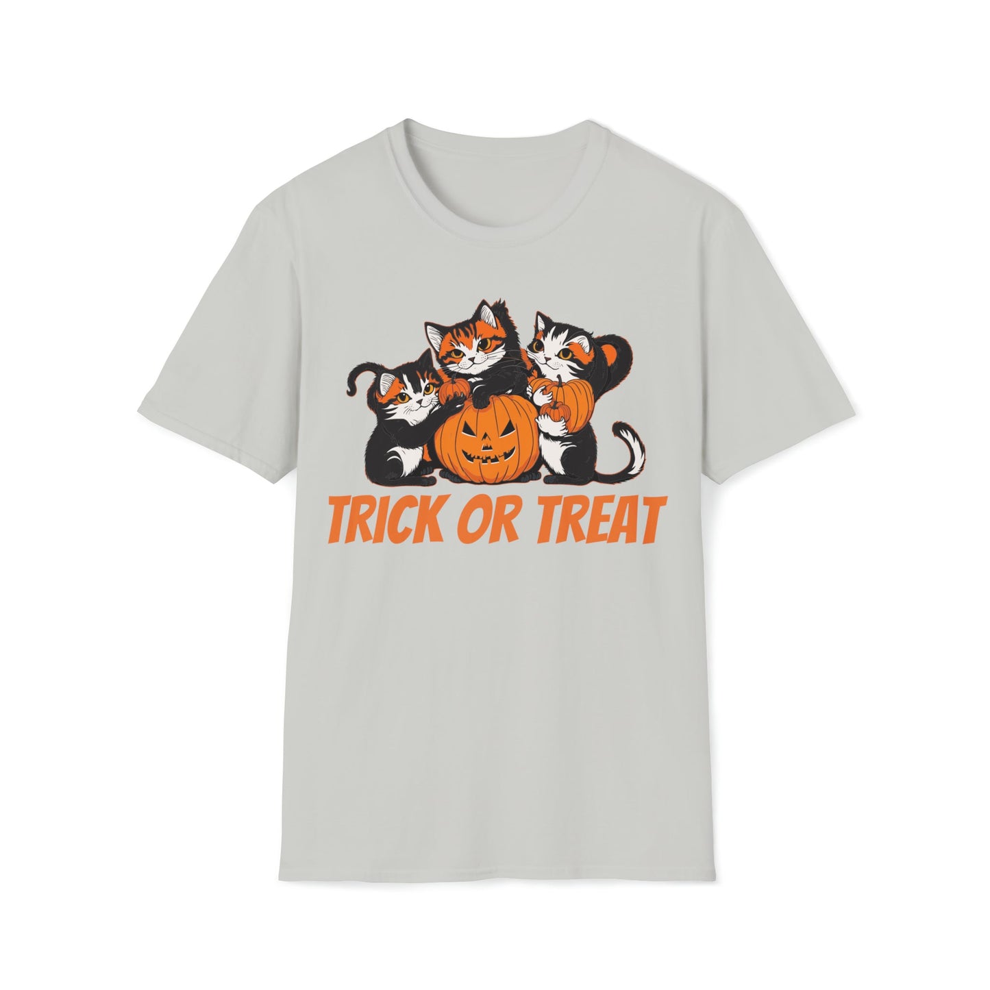 Trick or Treat Kitties - Unisex Softstyle T-Shirt - Ohio Custom Designs & Apparel LLC