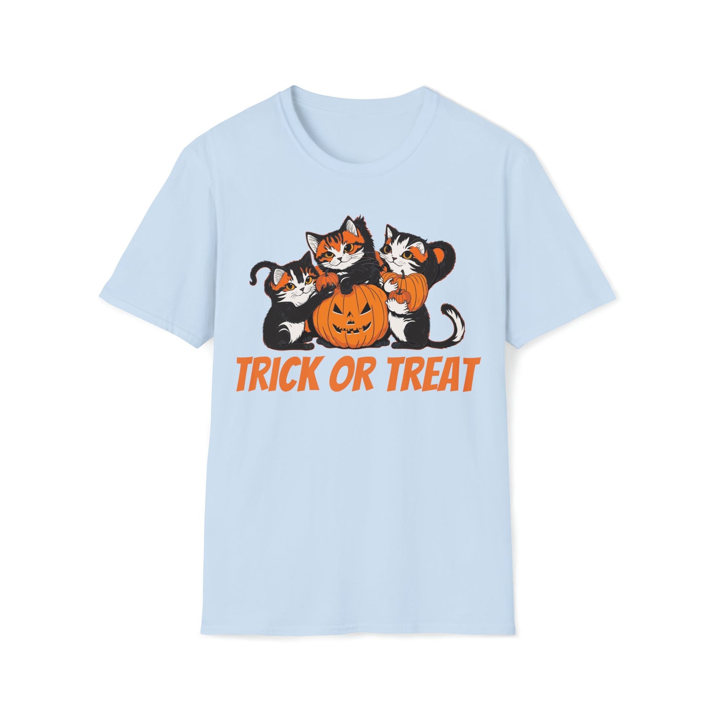 Trick or Treat Kitties - Unisex Softstyle T-Shirt - Ohio Custom Designs & Apparel LLC